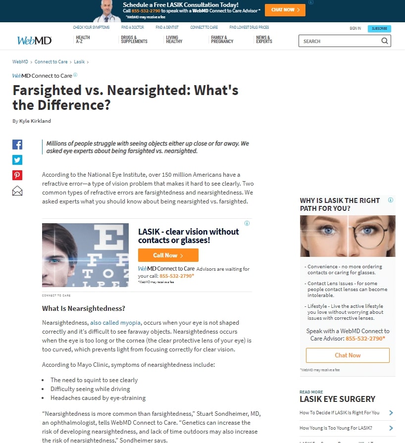 difference between farsightedness and nearsightedness